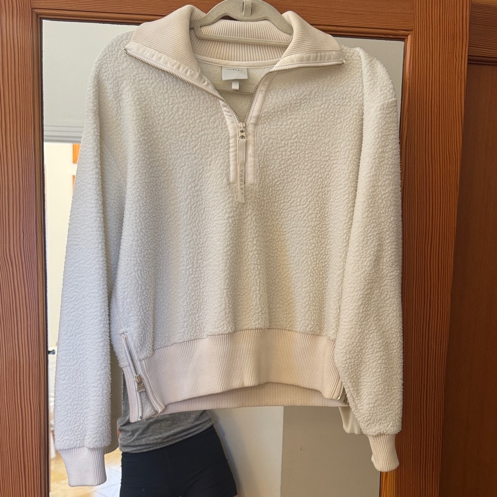 Varley Cream Fleece Quarter-Zip Sweatshirt